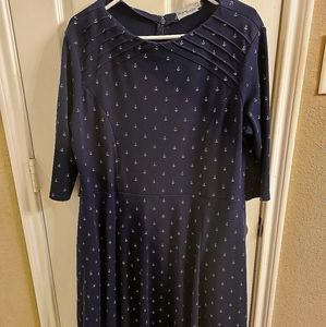 Unique Vintage A-line Midi Anchor dress